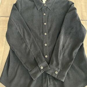 Talbots Black Stretch Shirt Jacket (suede-like) size M